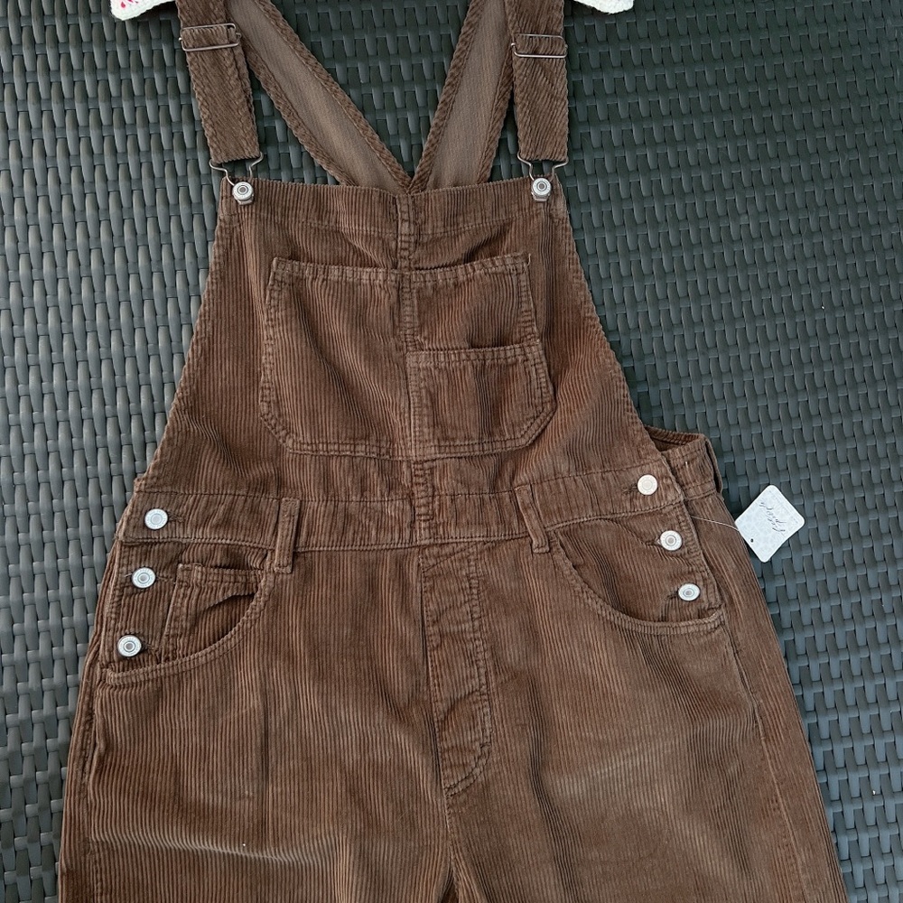 Free People Womens We The Free Ziggy Cord Overalls Size L - Picture 10 of 12